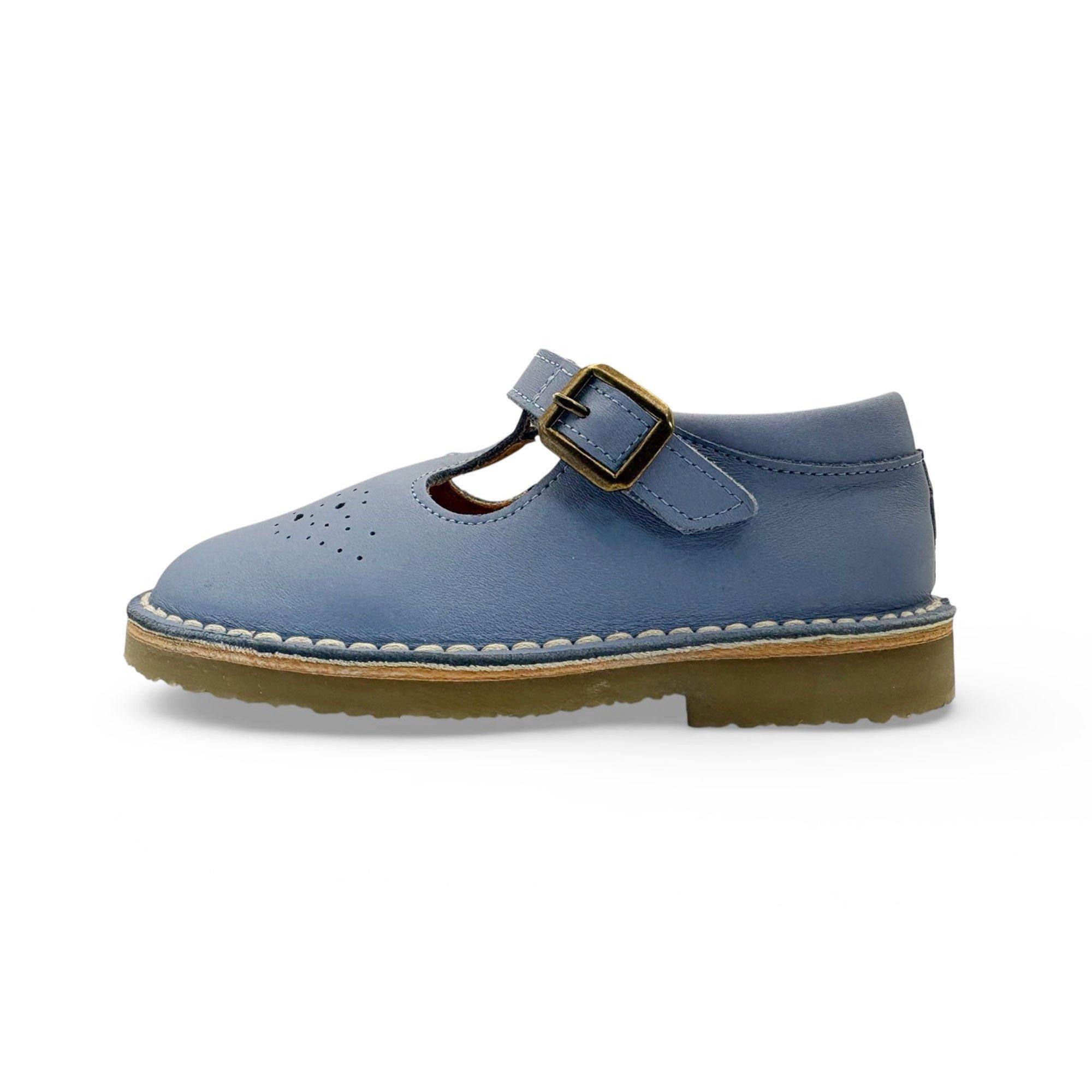 Penny T-Bar Kids Shoe Cornflower Blue Leather image number 1