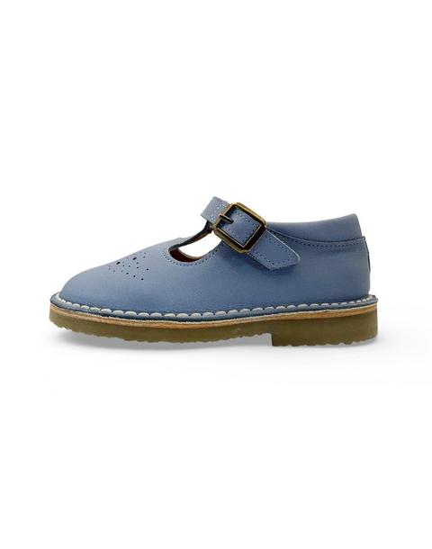 Penny T-Bar Kids Shoe Cornflower Blue Leather