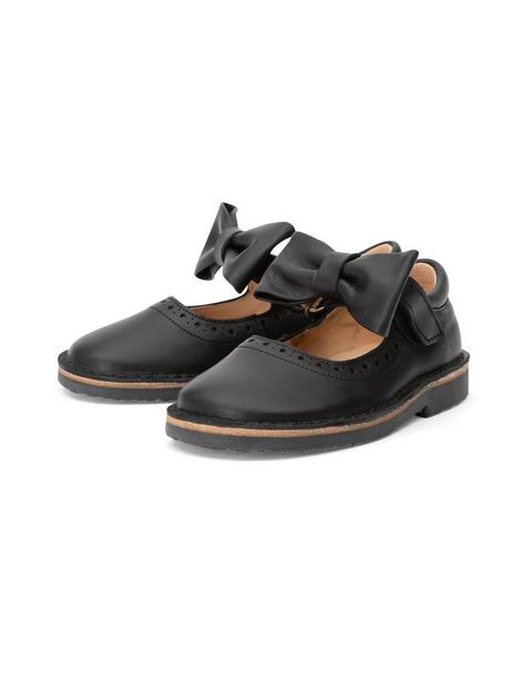 Martha Bow Mary Jane Kids Shoe Black Leather