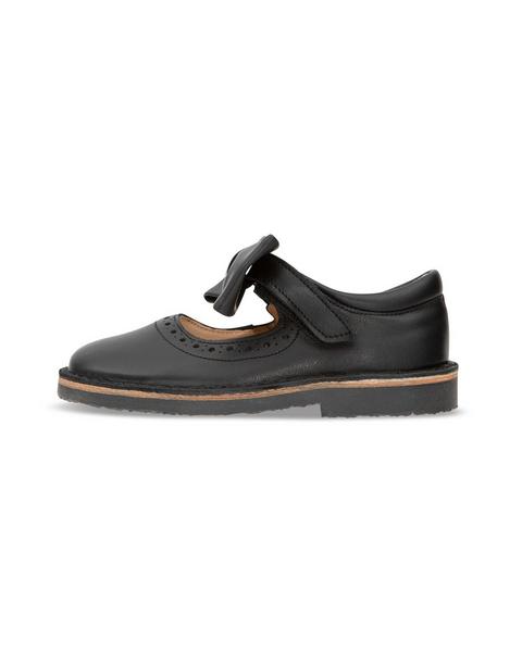 Martha Bow Mary Jane Kids Shoe Black Leather