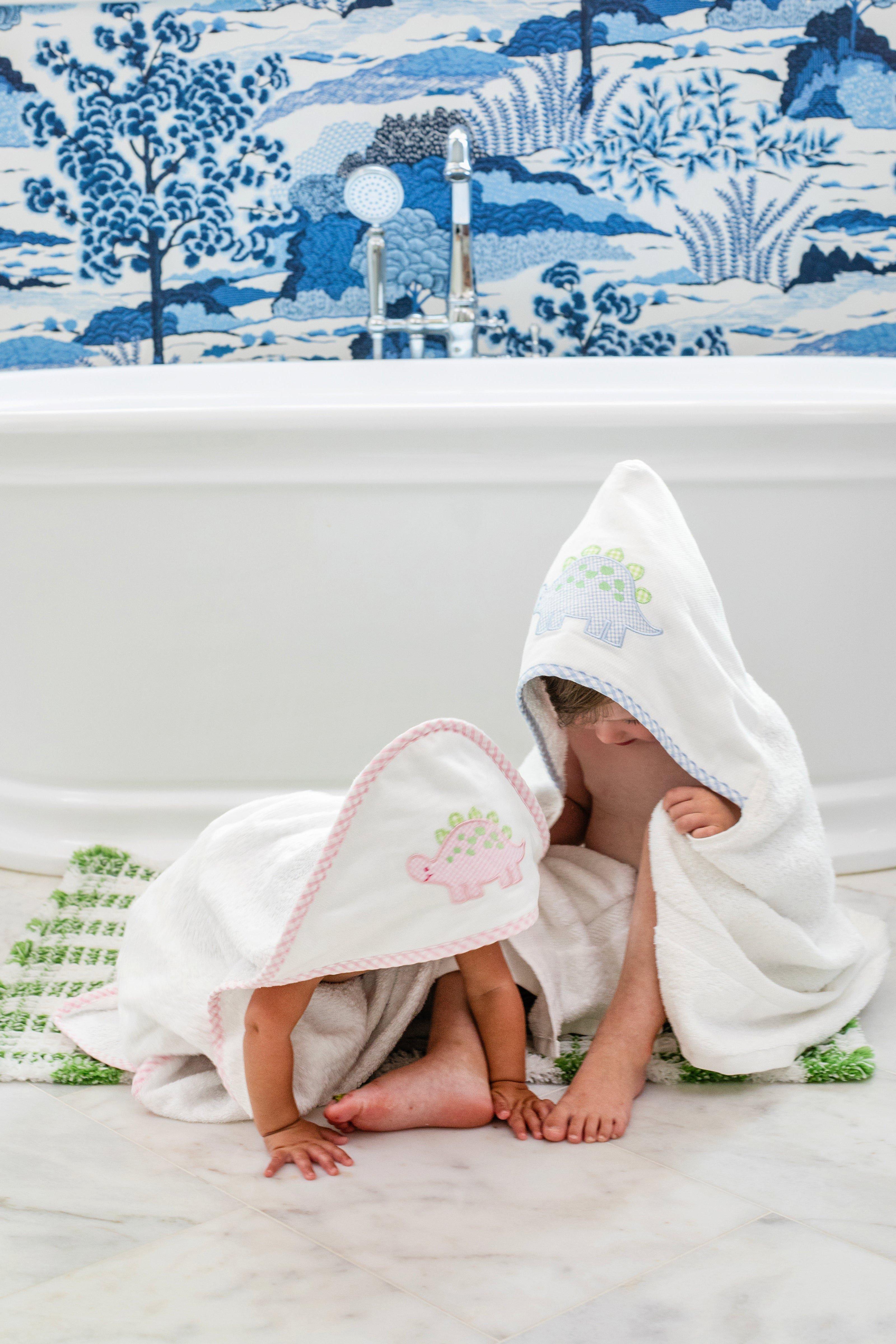 Pink Dino Baby Hooded Towel & Washcloth Set image number 2