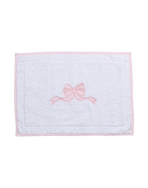 Pink Bow Applique Bath Mat