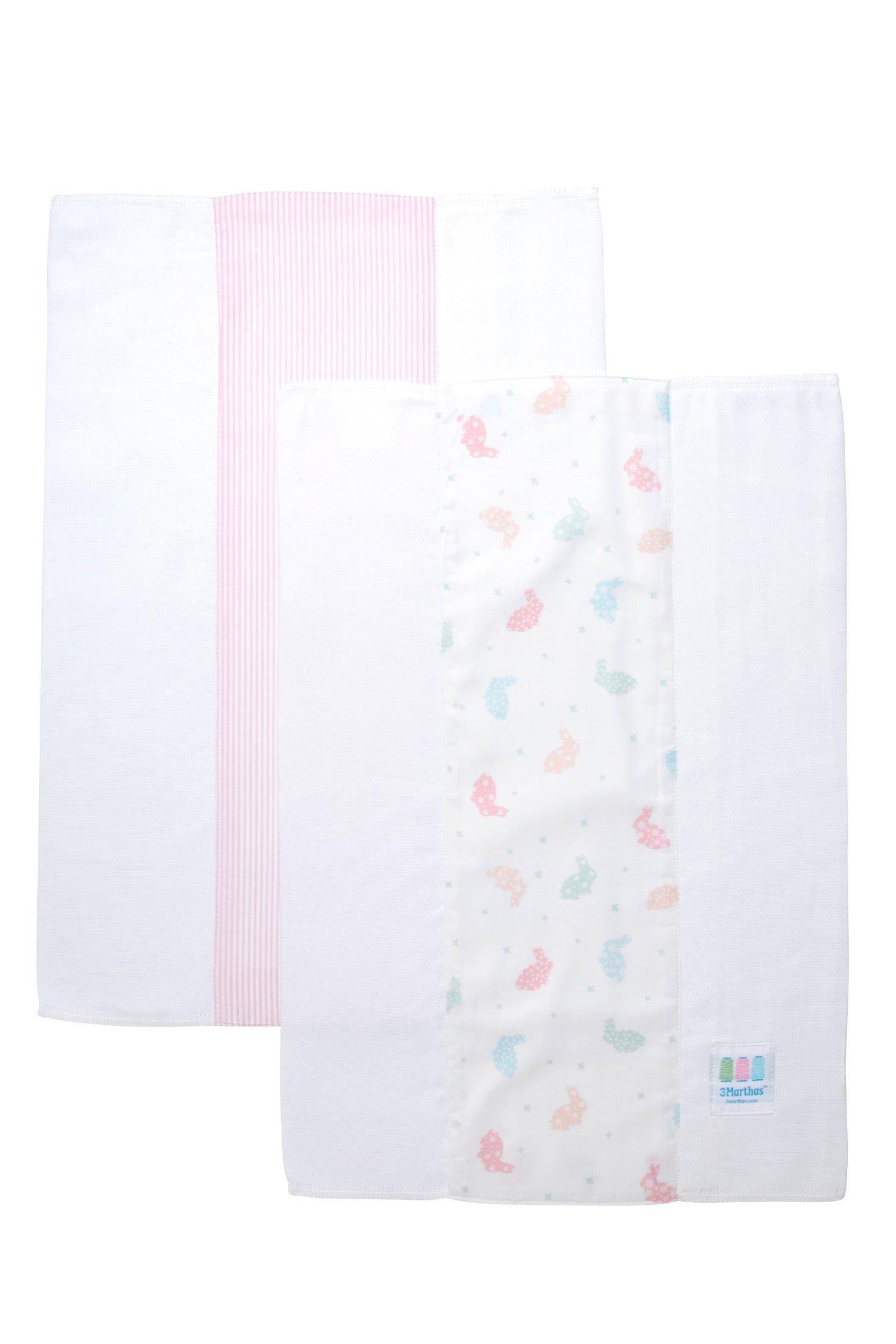 Pink Bunny Sets of Two Burp Cloths image number 1