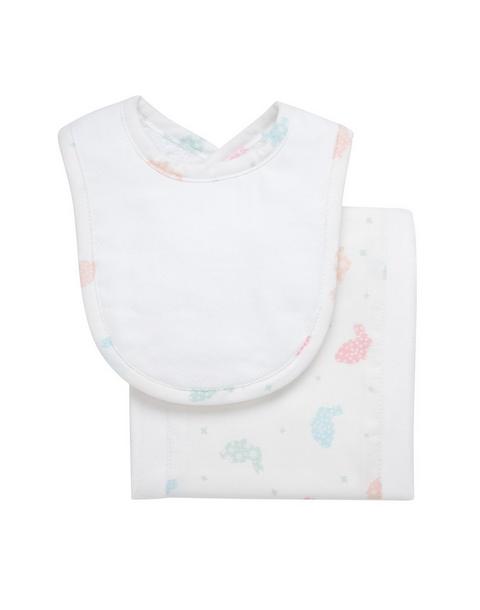 Bunny Drooler Bib & Burp Cloth Set