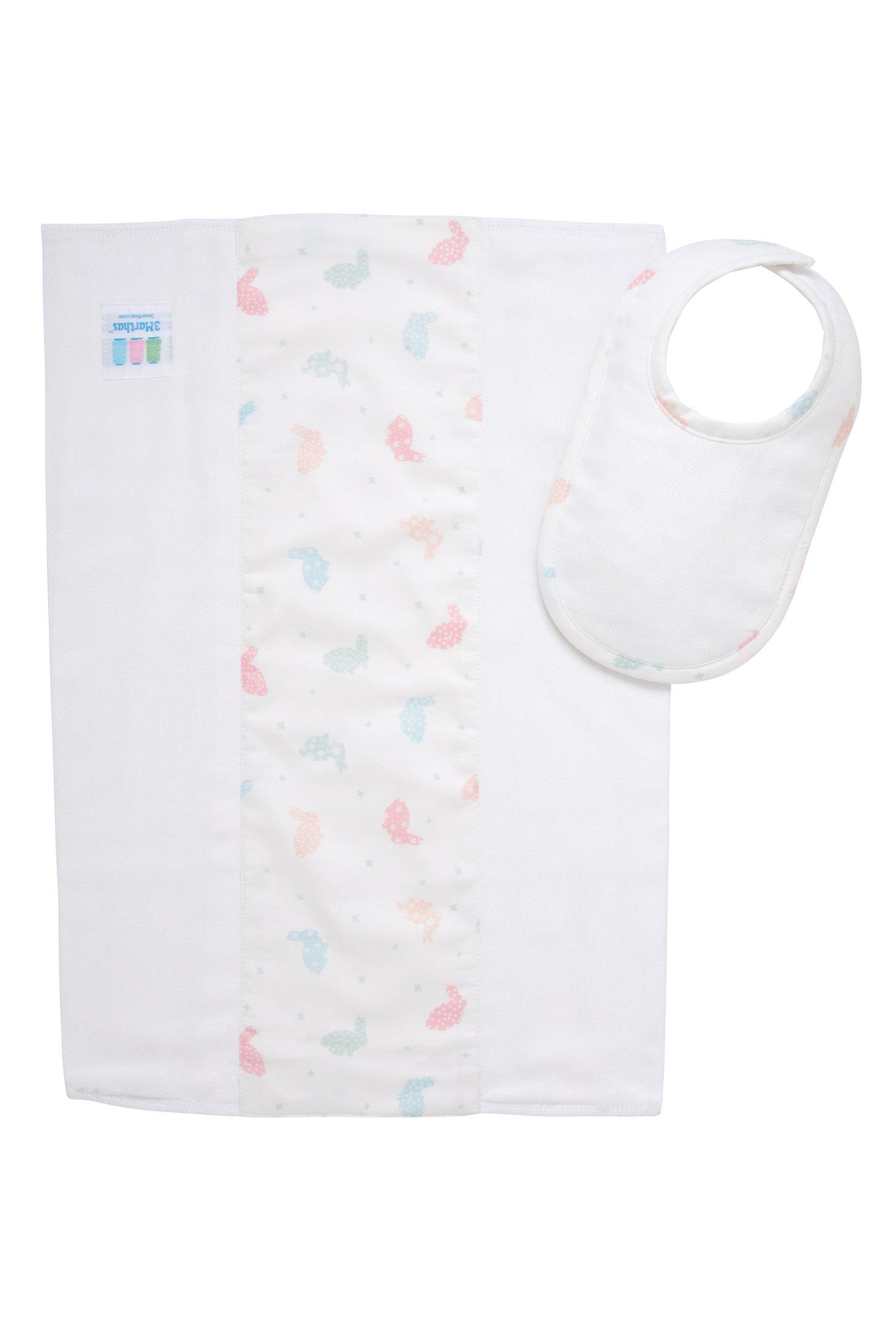 Bunny Drooler Bib & Burp Cloth Set image number 1
