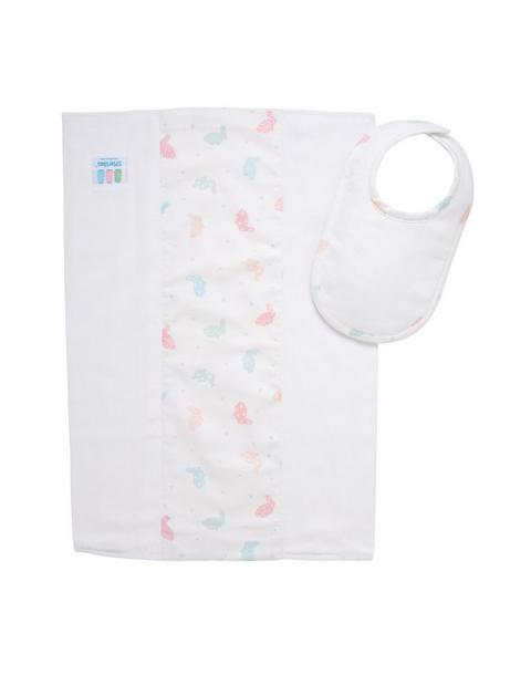 Bunny Drooler Bib & Burp Cloth Set