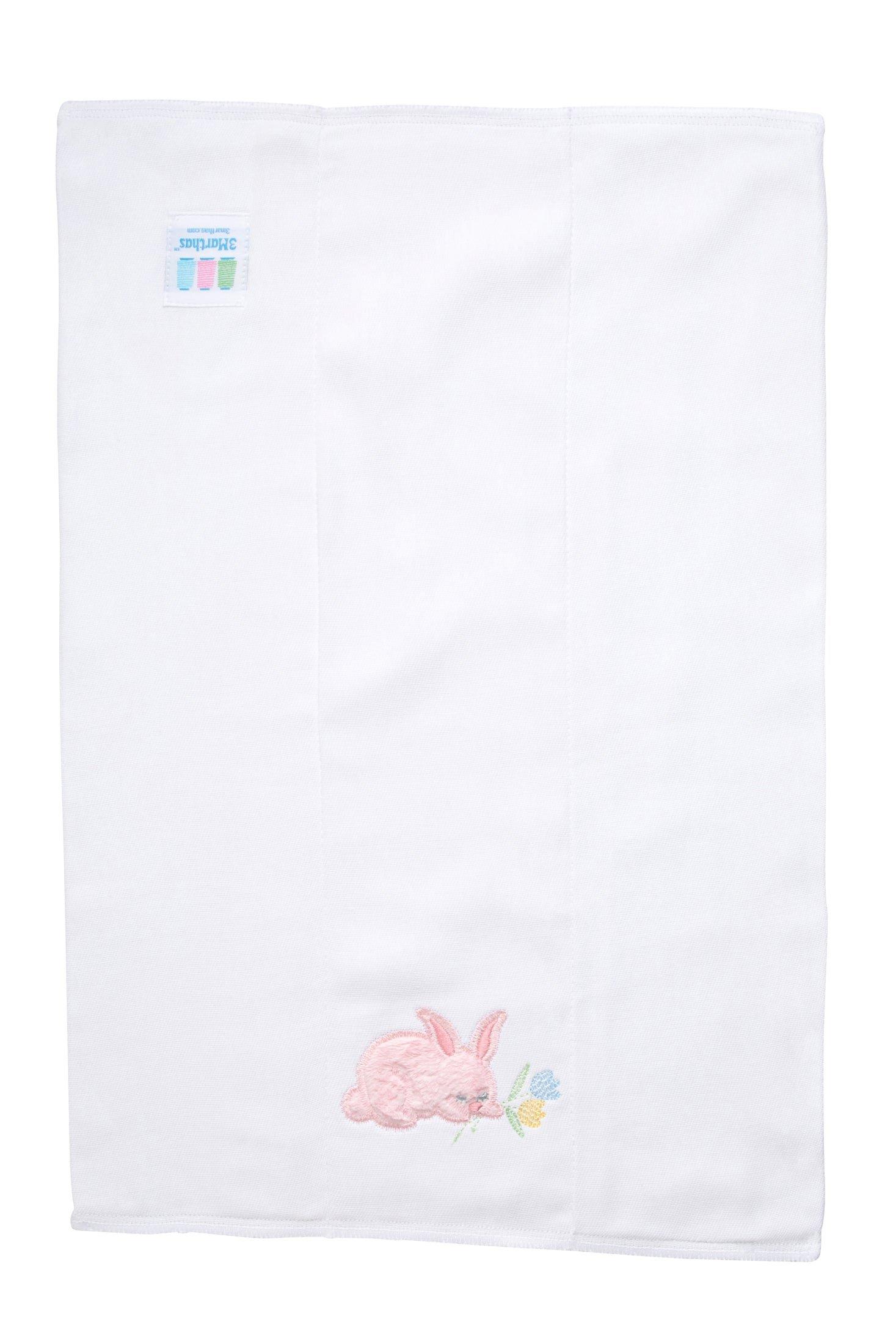 Pink Bunny Applique Burp Cloth image number 1