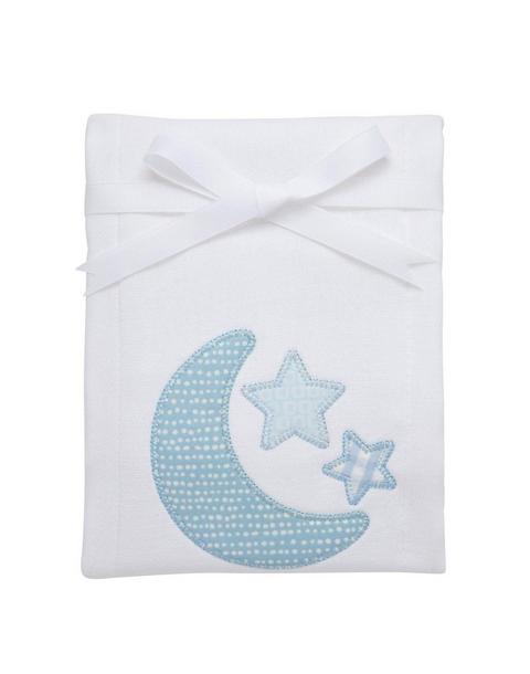 Blue Lullaby Applique Burp Cloth