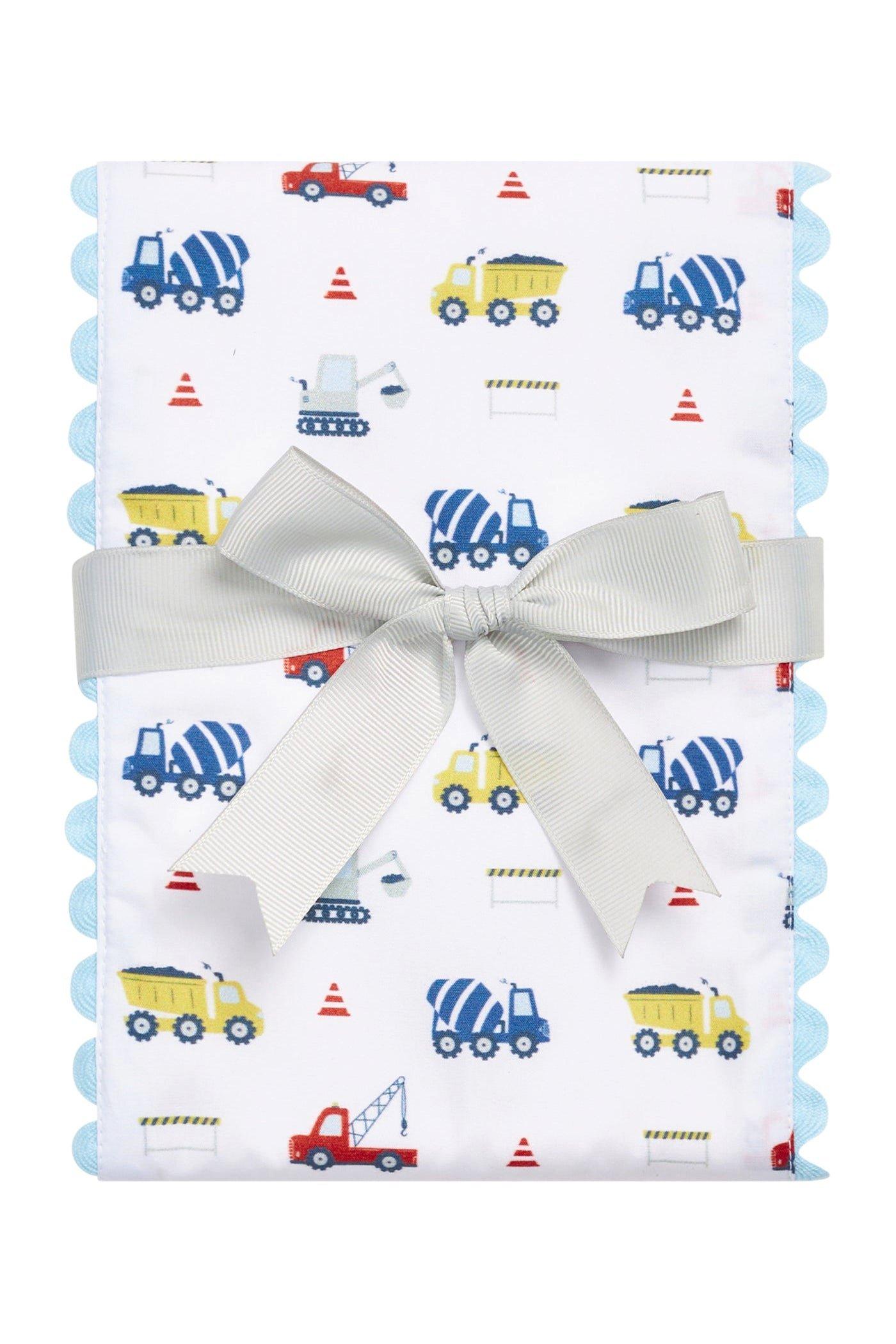 Dump Truck Fancy Fabric Burp Cloth image number 0