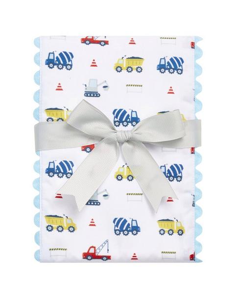 Dump Truck Fancy Fabric Burp Cloth