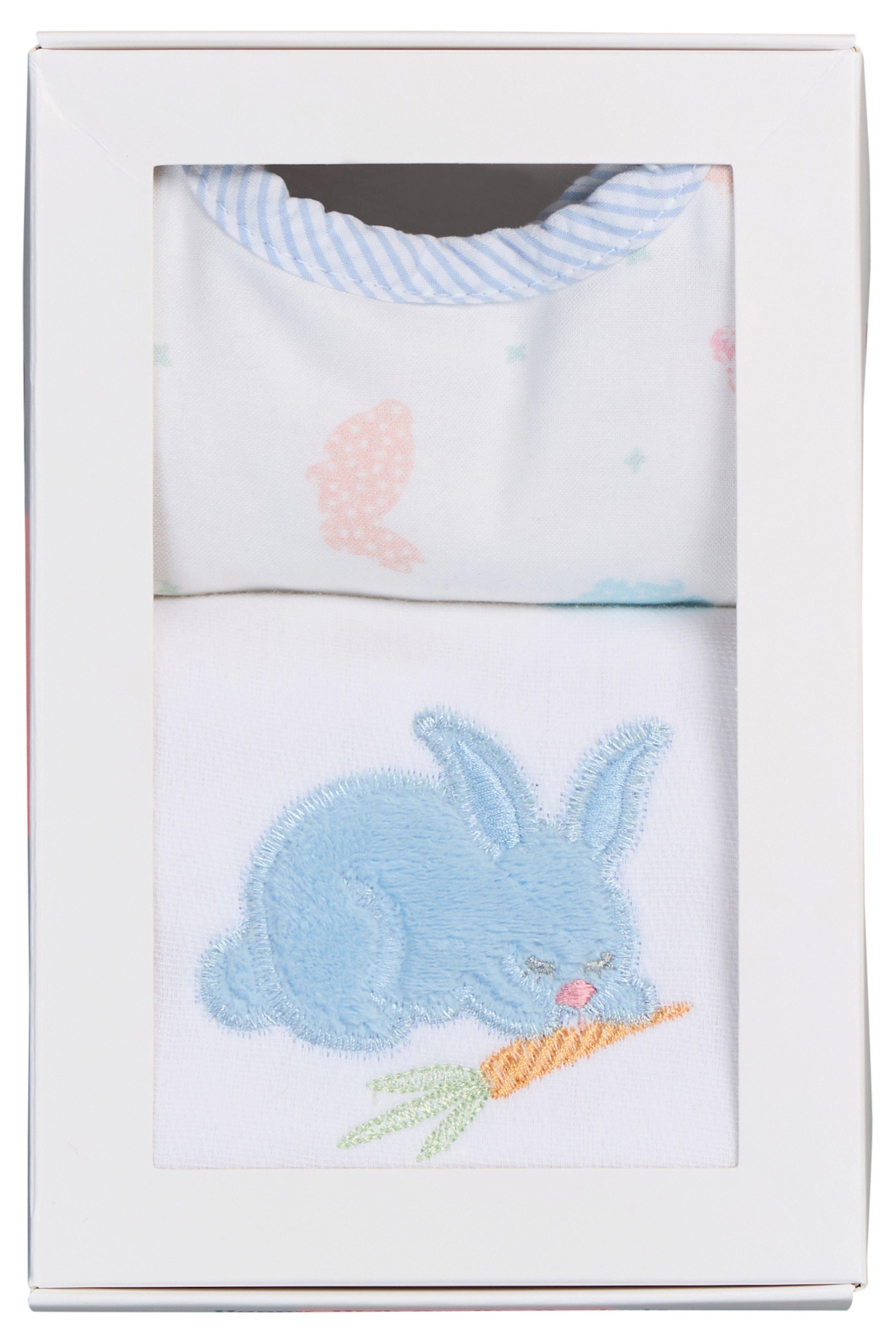 Blue Bunny Boxed Bib & Burp Set image number 2