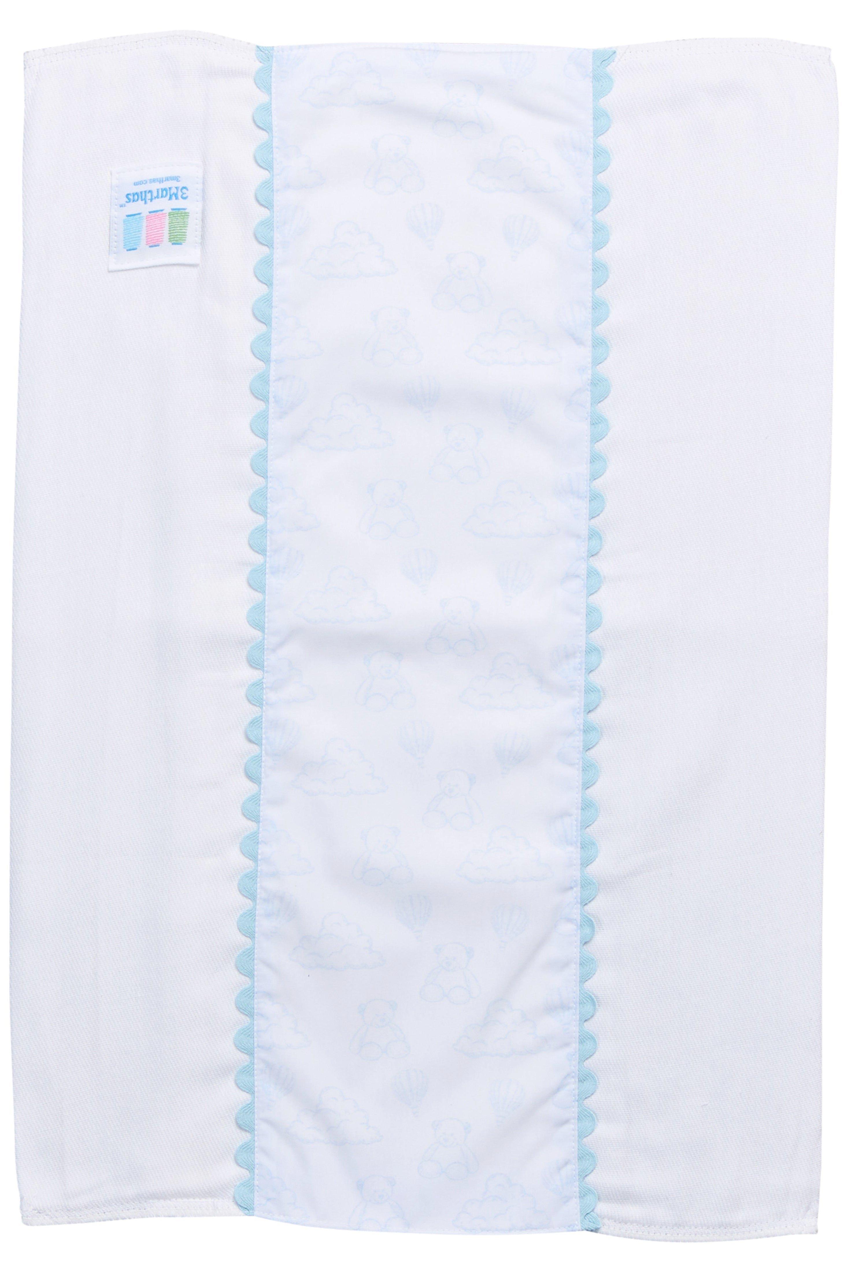 Blue Teddy Bear Toile Fancy Fabric Burp Cloth image number 1