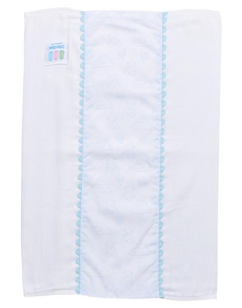 Blue Teddy Bear Toile Fancy Fabric Burp Cloth
