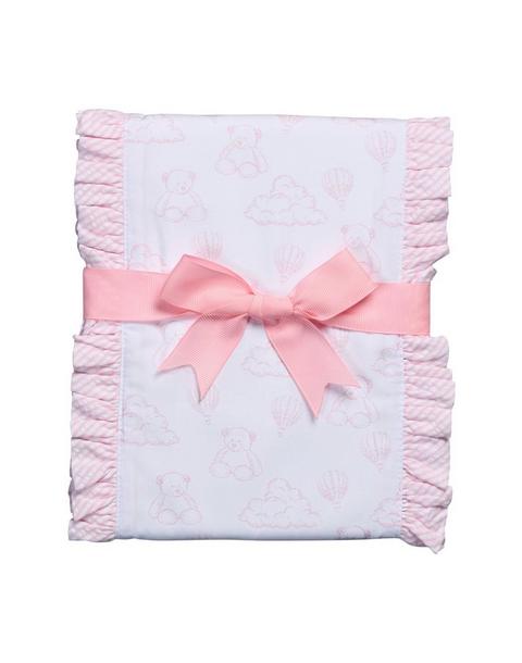 Pink Teddy Bear Toile Fancy Fabric Burp Cloth