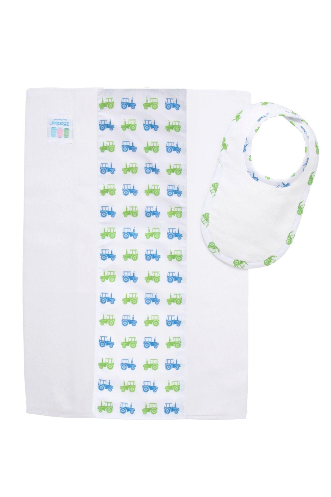 Tractor Drooler Bib & Burp Cloth Set image number 1