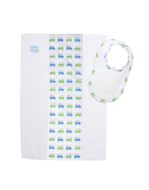 Tractor Drooler Bib & Burp Cloth Set