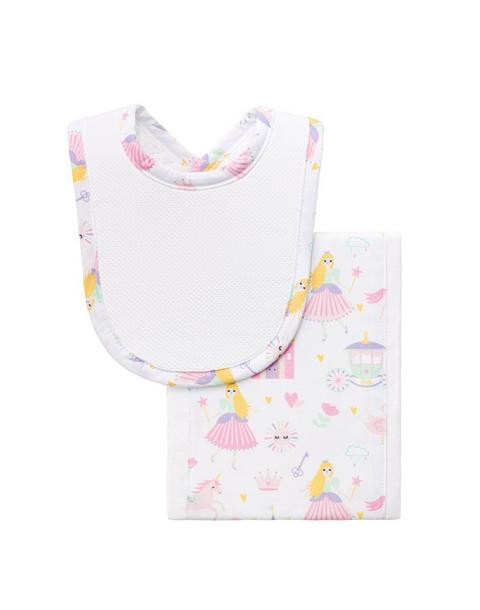 Princess Drooler Bib & Burp Cloth Set