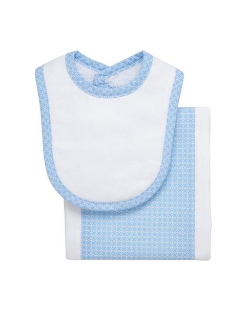 Airplane Dot Drooler Bib & Burp Cloth Set