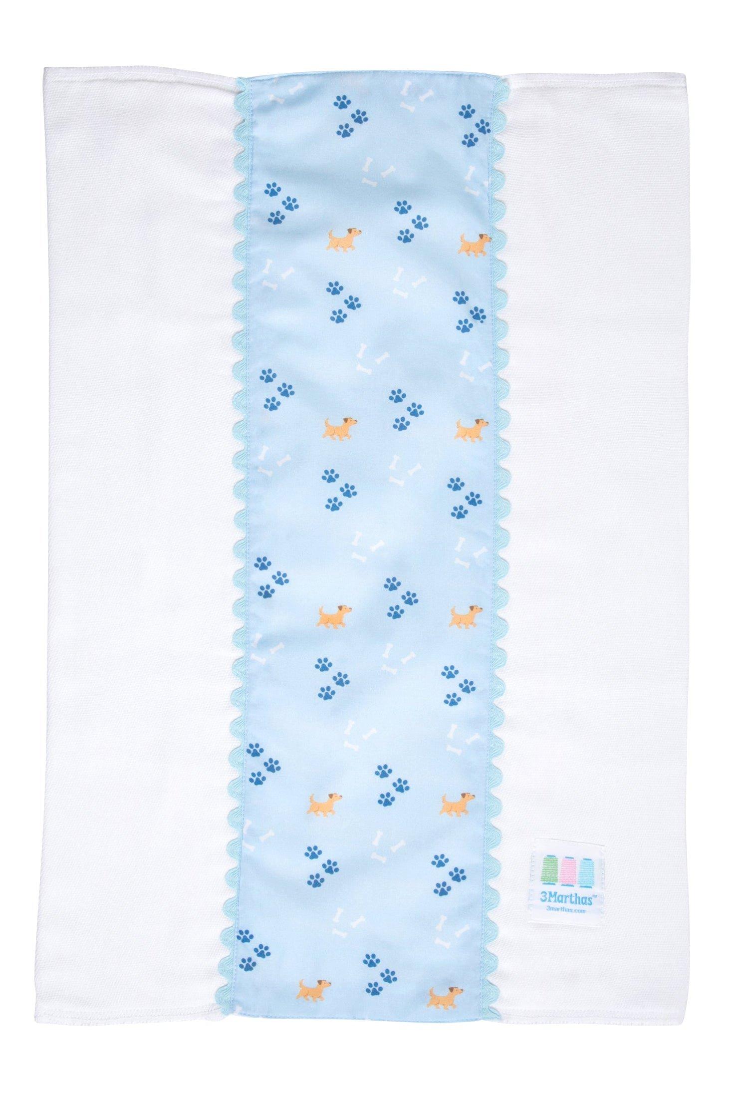 Blue Puppy Fancy Fabric Burp Cloth image number 1