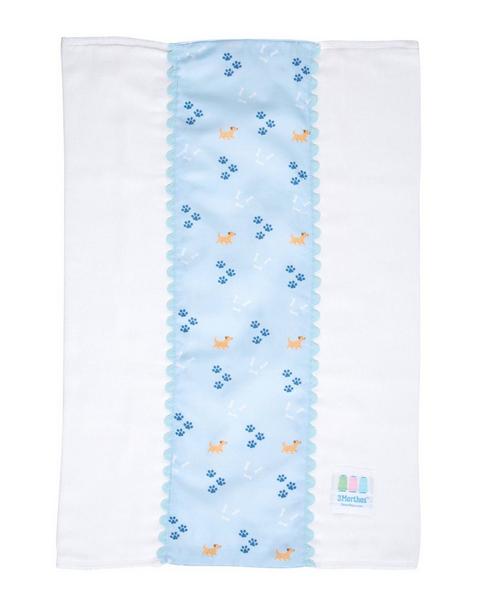 Blue Puppy Fancy Fabric Burp Cloth