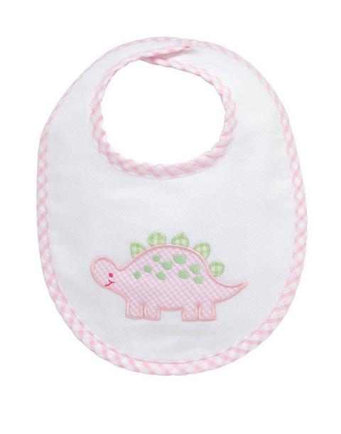 Pink Dino Applique Basic Bib