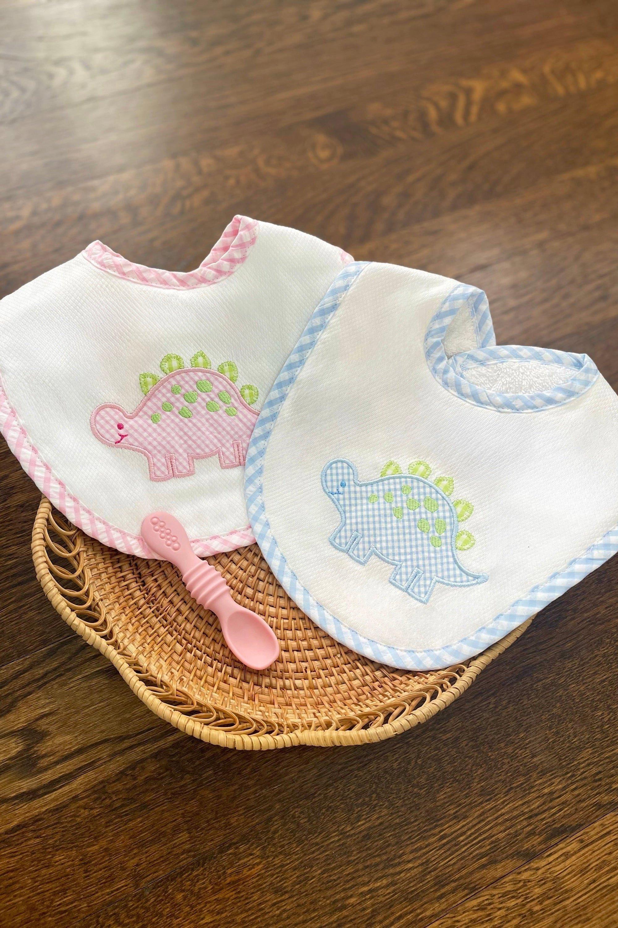 Pink Dino Applique Basic Bib image number 1