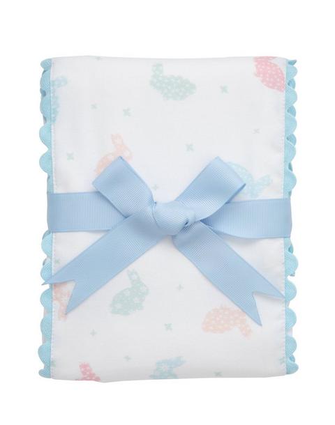 Blue Bunny Fancy Fabric Burp Cloth