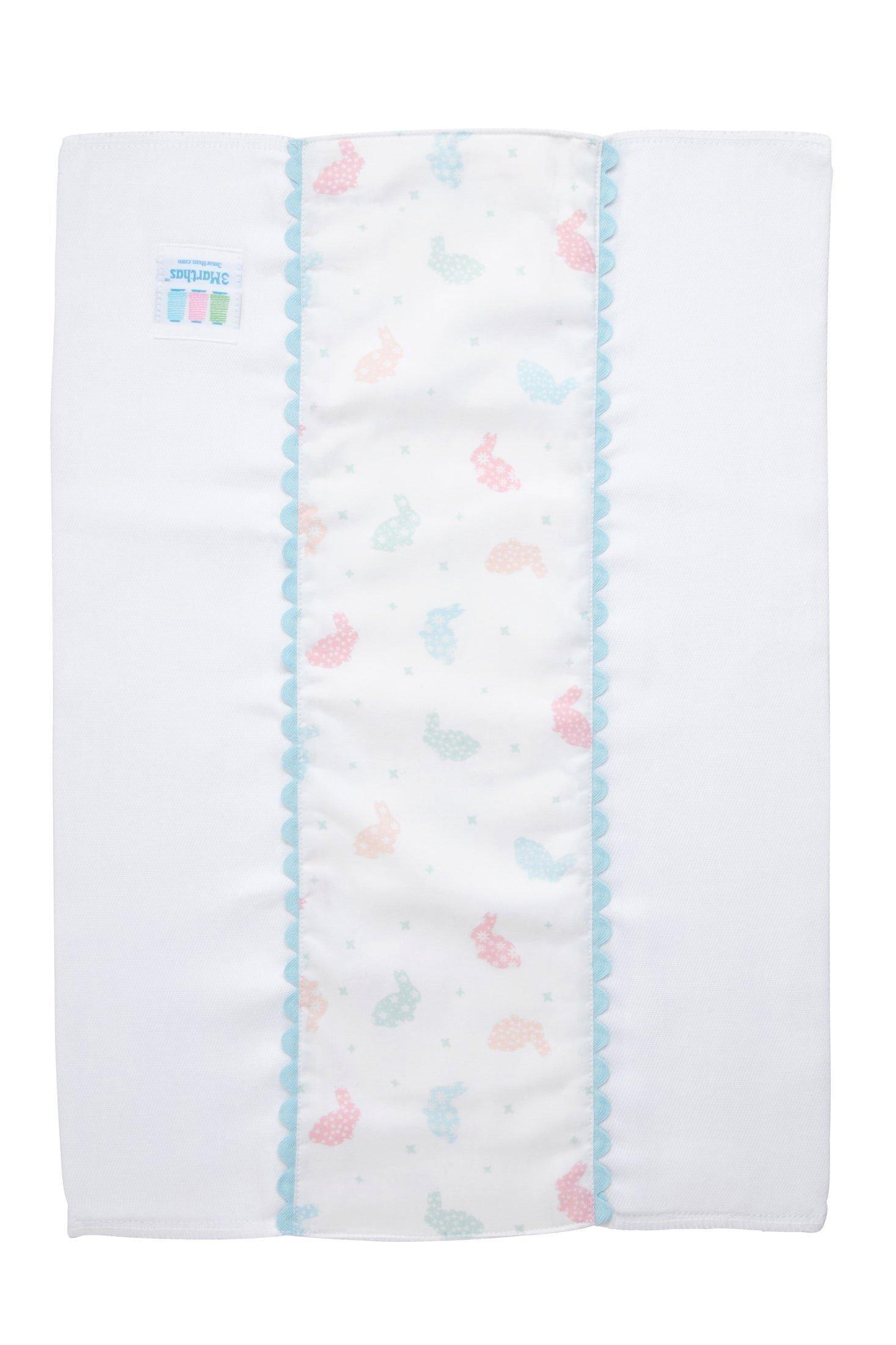 Blue Bunny Fancy Fabric Burp Cloth image number 1