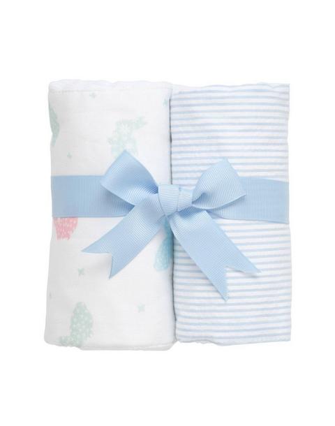 Blue Bunny Sets of Two Burp Cloths