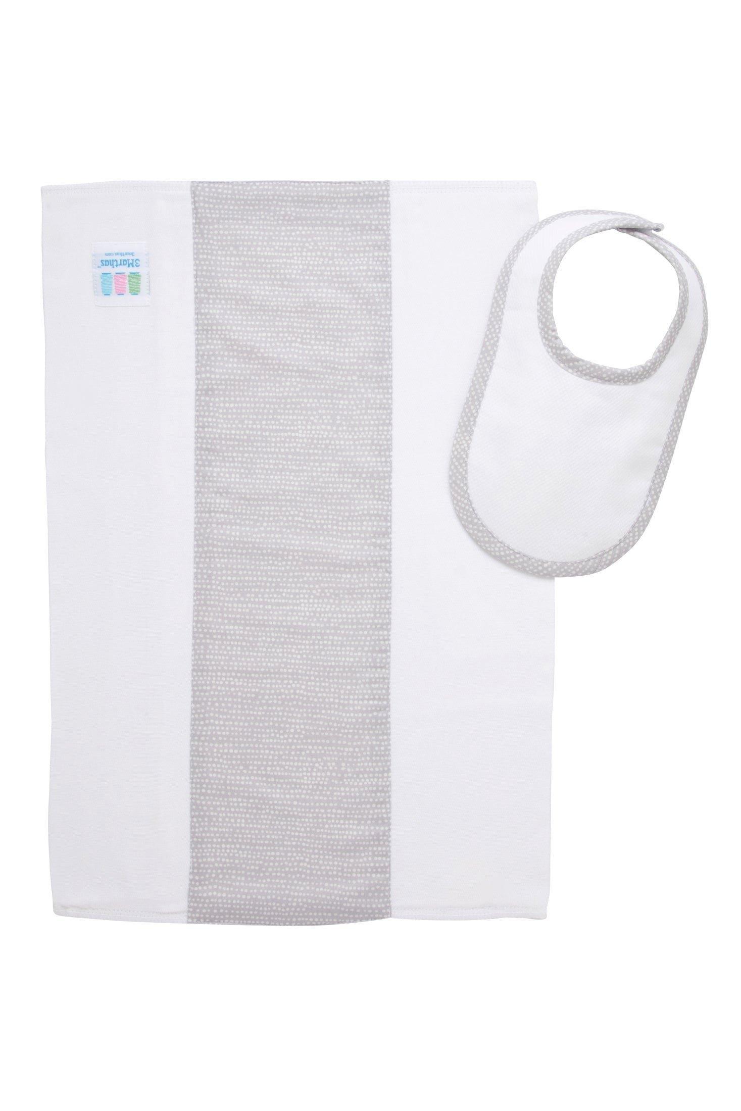 Gray Elephant Dot Drooler Bib & Burp Cloth Set image number 1