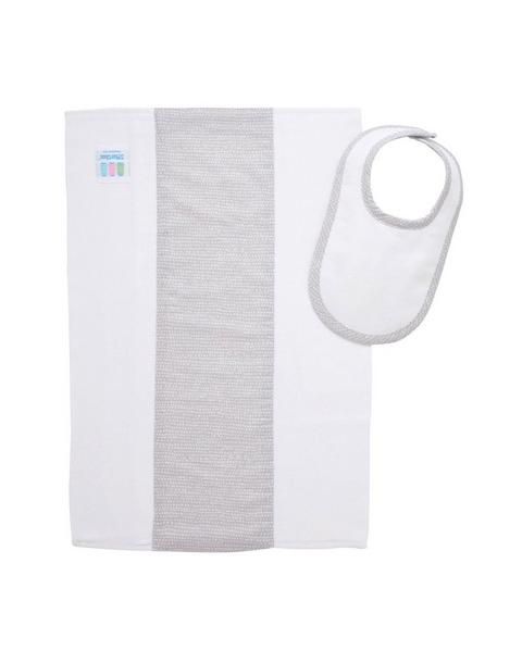 Gray Elephant Dot Drooler Bib & Burp Cloth Set