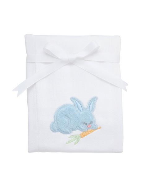 Blue Bunny Applique Burp Cloth