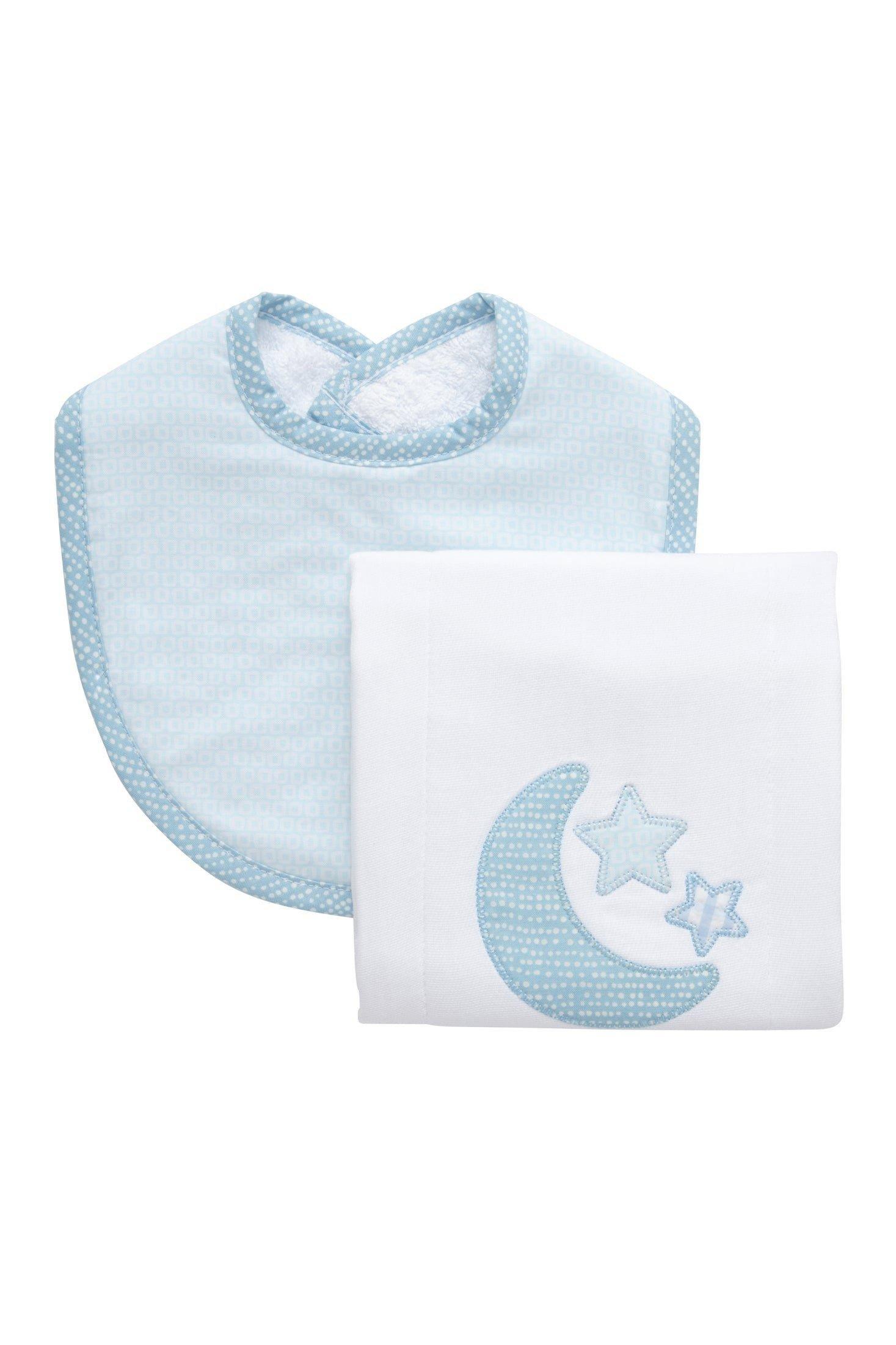 Blue Lullaby Boxed Bib & Burp Set image number 0