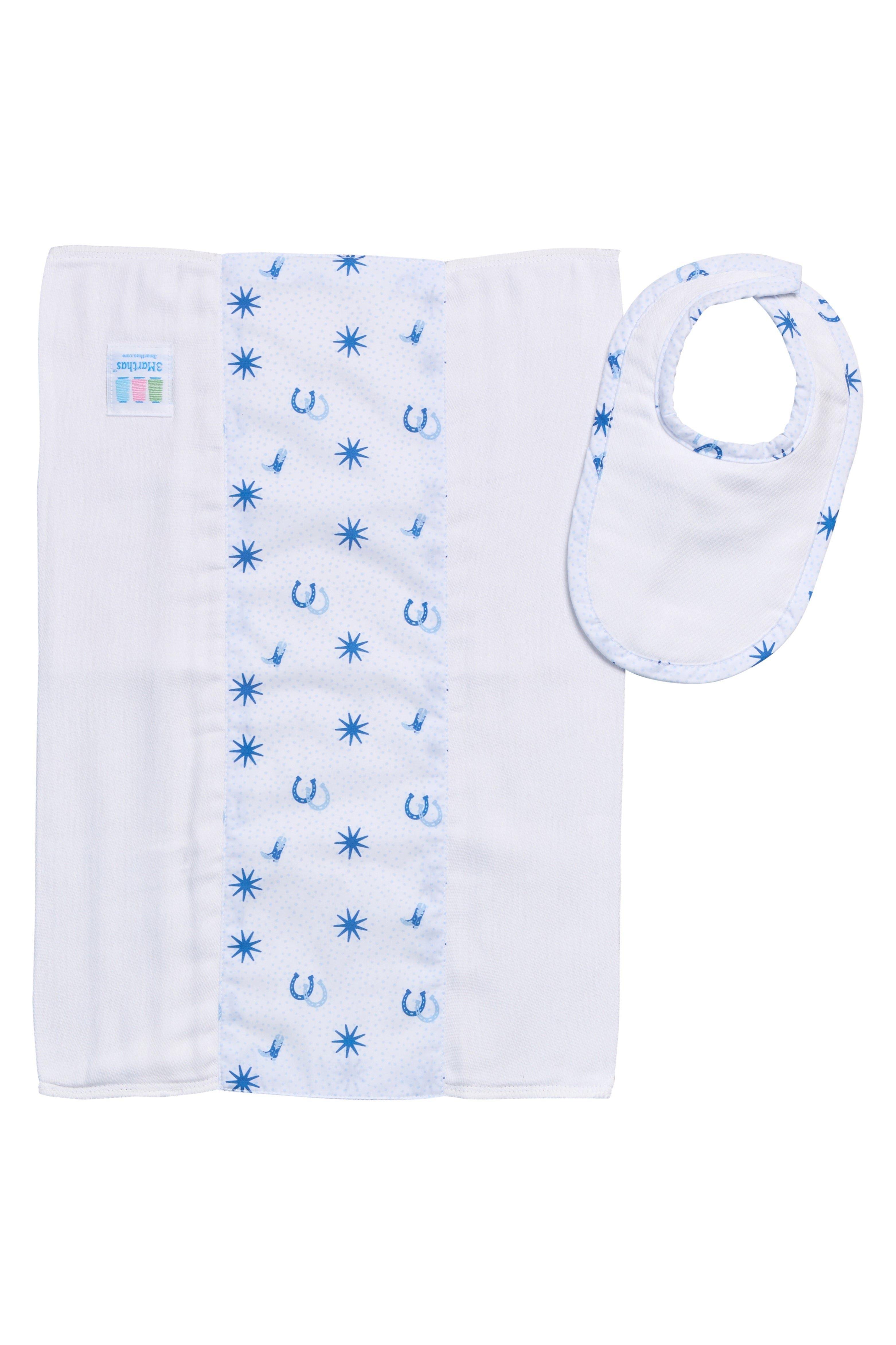 Cowboy Drooler Bib & Burp Cloth Set image number 1