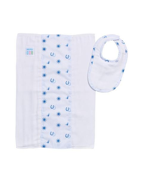 Cowboy Drooler Bib & Burp Cloth Set