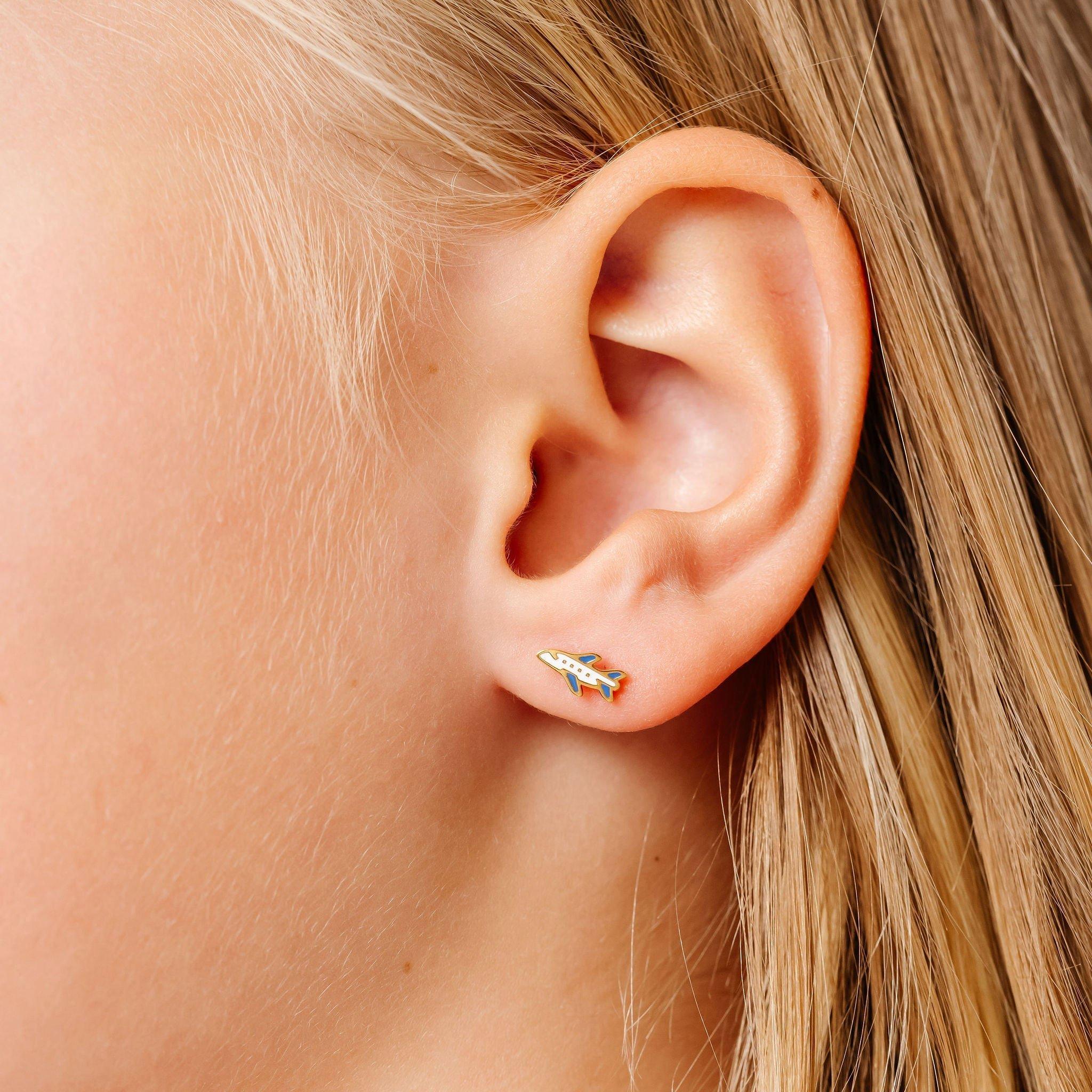 Airplane Stud Earrings image number 2