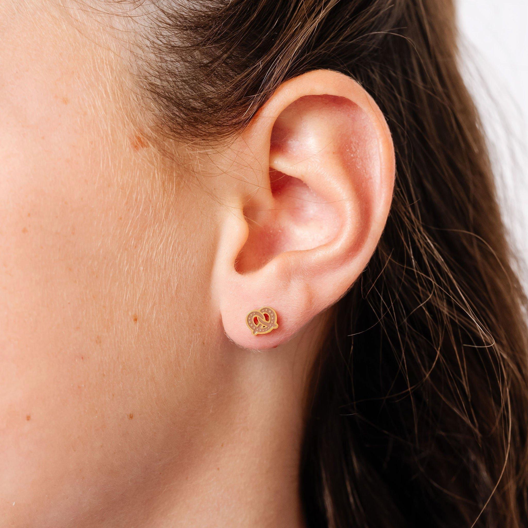 Soft Pretzel Stud Earrings image number 1