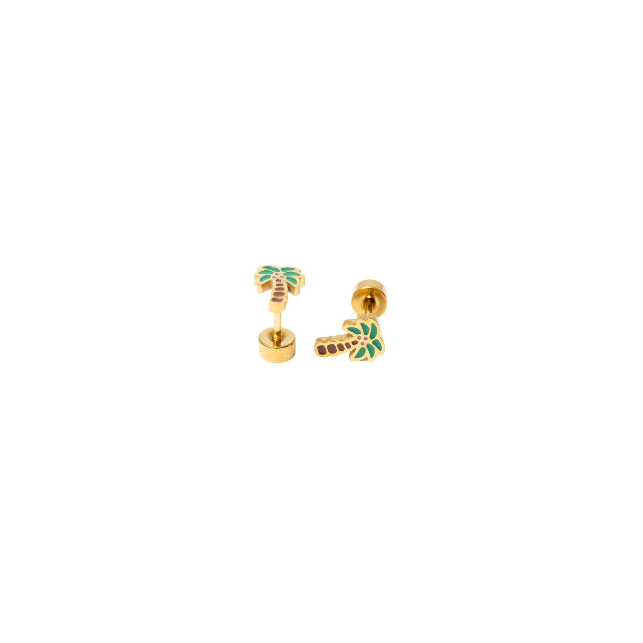 Palm Tree Stud Earrings image number 2