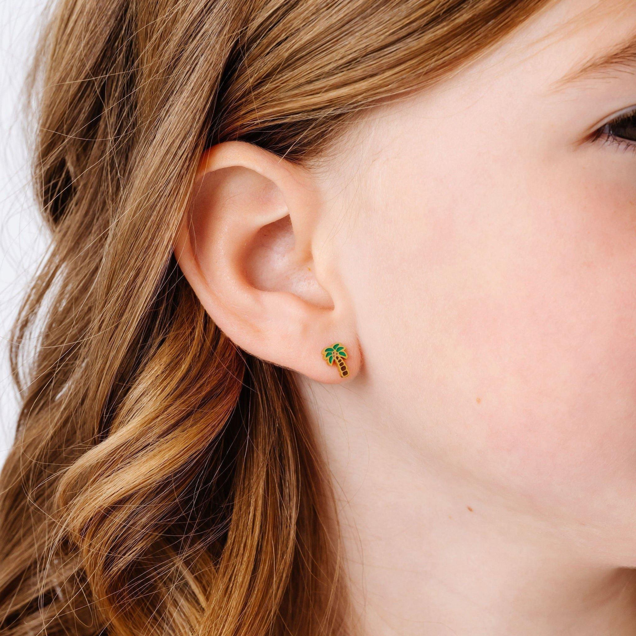 Palm Tree Stud Earrings image number 1