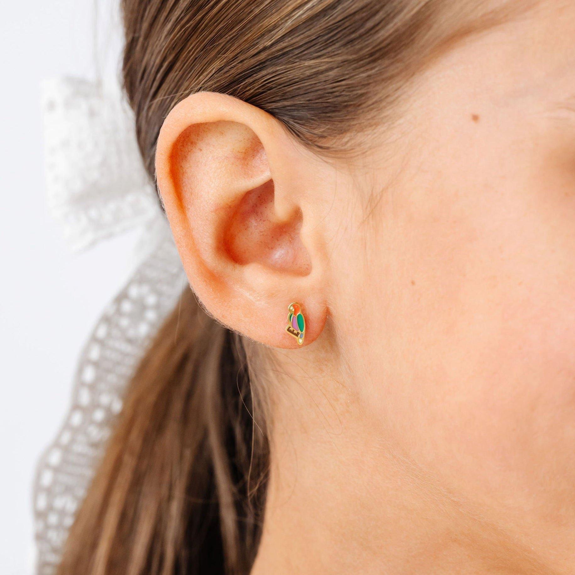 Parrot Stud Earrings image number 1