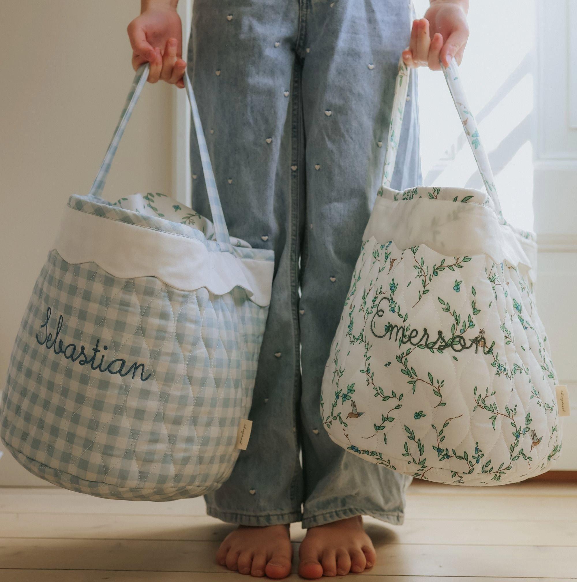 Quilted Storage Basket - Secret Garden image number 1