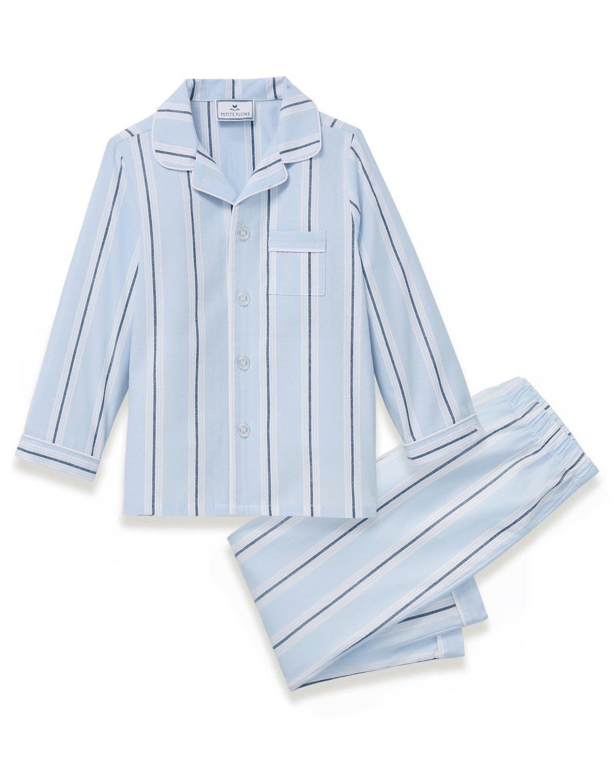 Kid's Twill Pajama Set in Coastal Stripe image number 3