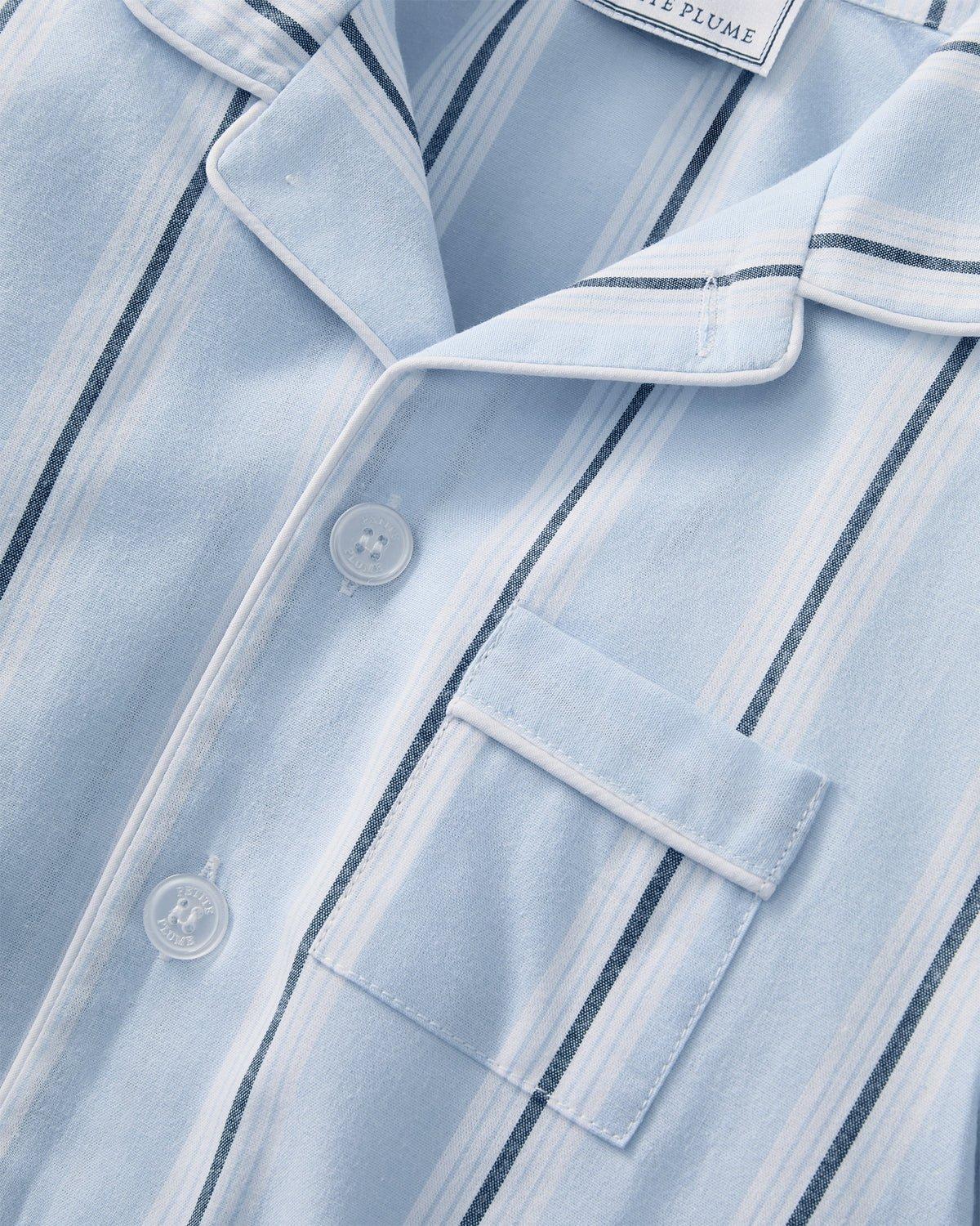 Kid's Twill Pajama Set in Coastal Stripe image number 4