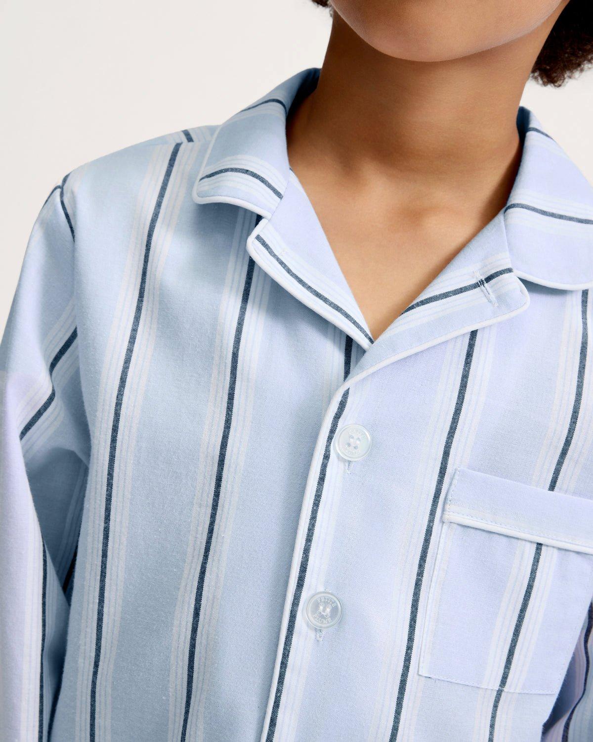 Kid's Twill Pajama Set in Coastal Stripe image number 1