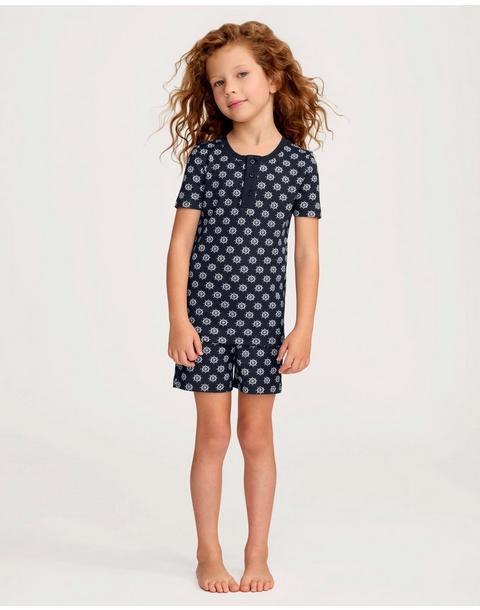 Kid's Pima Snug Fit Short Set in Captain's Compass