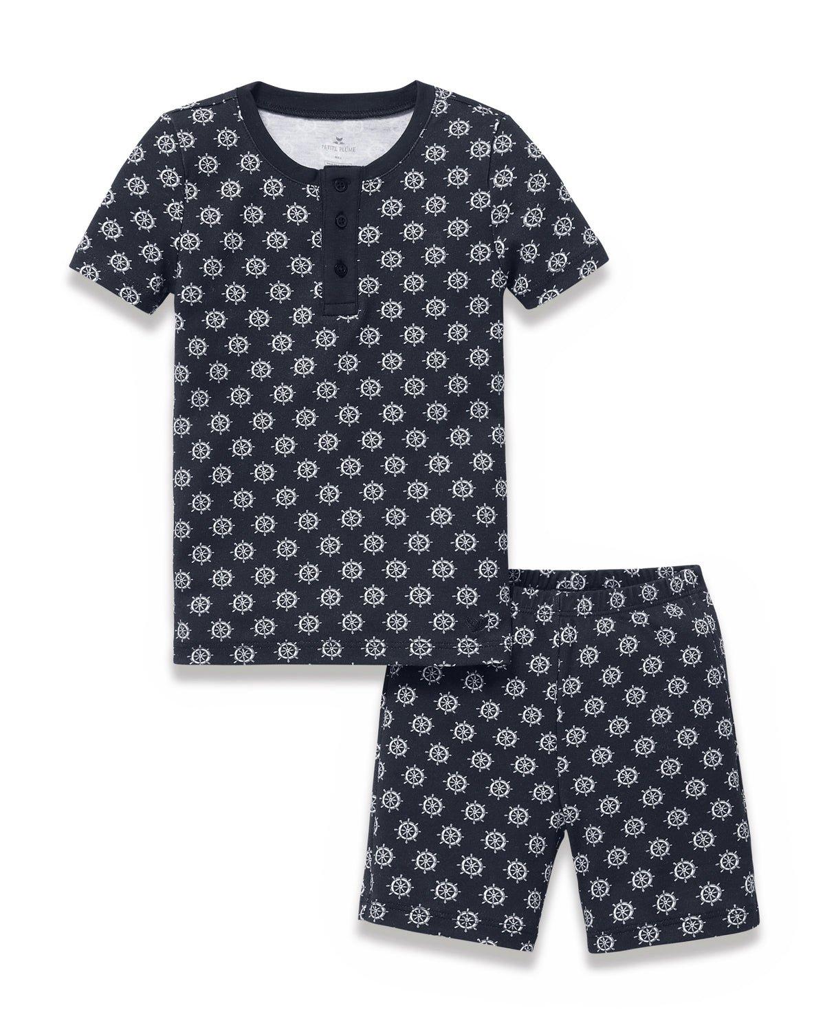Kid's Pima Snug Fit Short Set in Captain's Compass image number 4