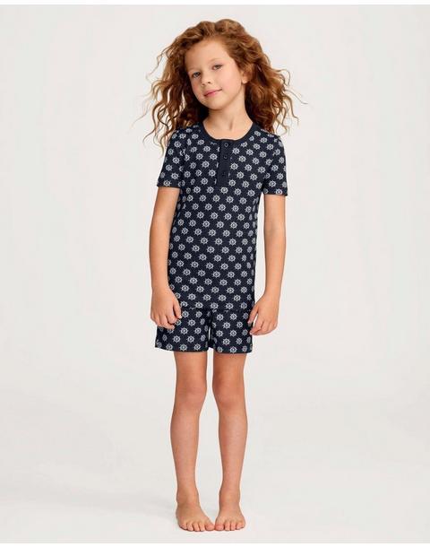 Kid's Pima Snug Fit Short Set in Captain's Compass