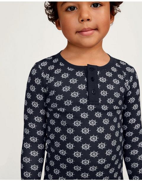 Kid's Pima Snug Fit Pajama Set in Captain's Compass