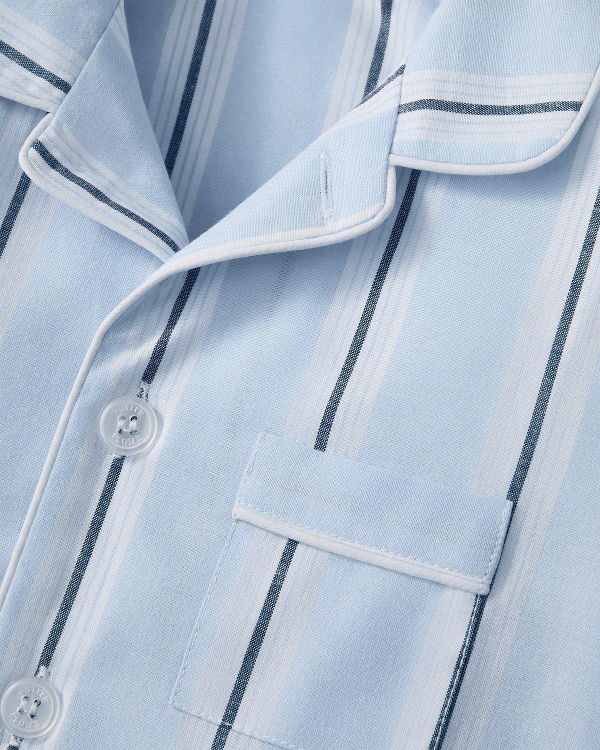 Kid's Twill Pajama Short Set in Coastal Stripe image number 4