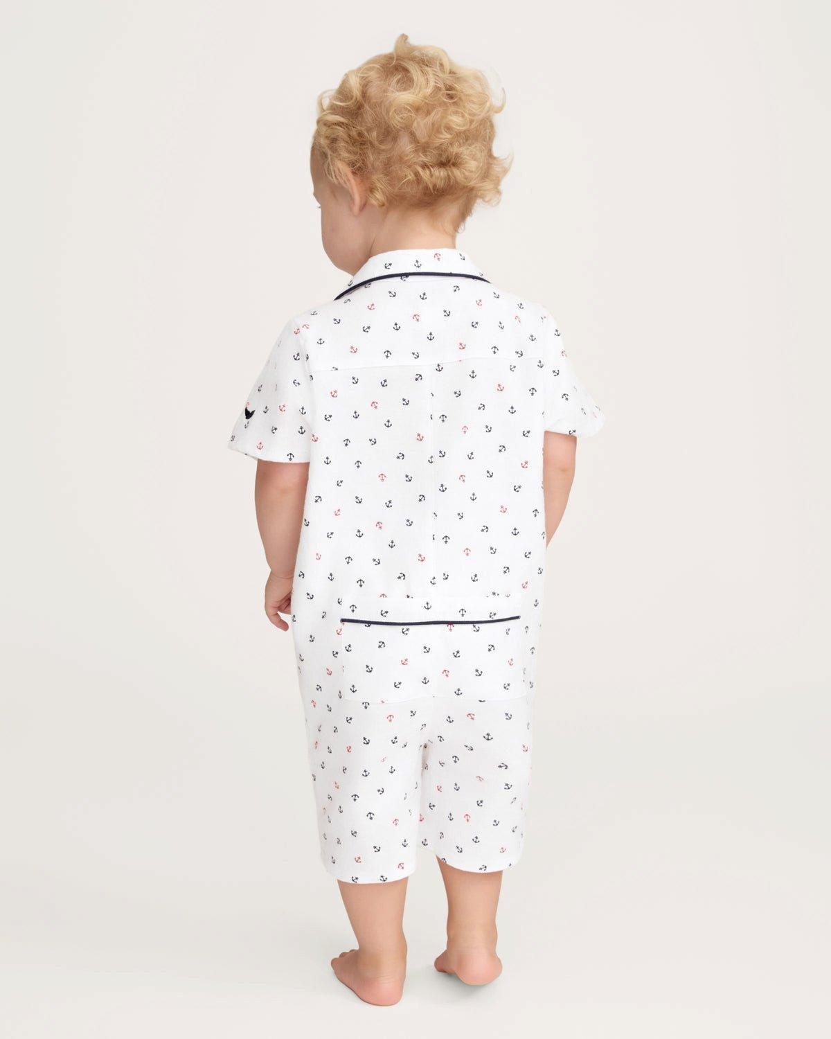 Baby's Twill Summer Romper in Anchors Away White image number 2